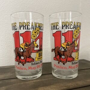 Preakness Stakes Collectible Glass 1989 Pimlico Mint Julep Horse Racing Barware